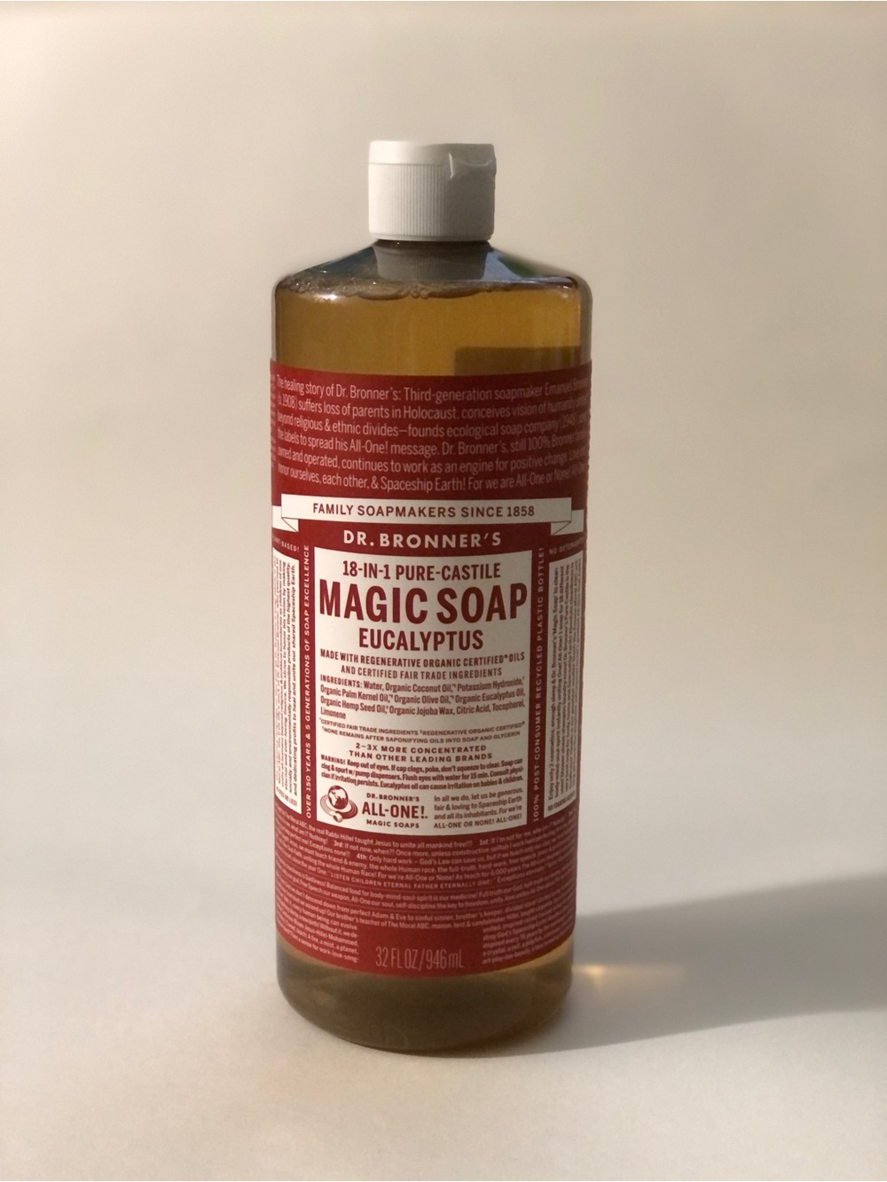 Dr. Bronner’s Pure Castile  Eucalyptus Magic Soap — 32 Fl Oz